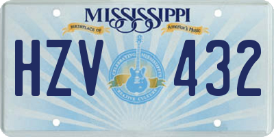 MS license plate HZV432