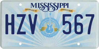 MS license plate HZV567