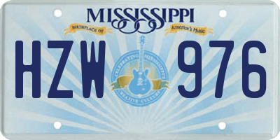 MS license plate HZW976