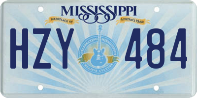MS license plate HZY484