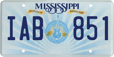 MS license plate IAB851