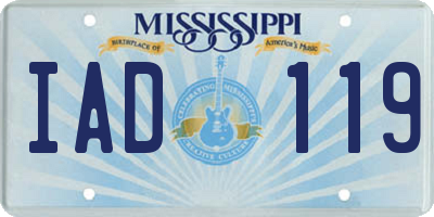 MS license plate IAD119