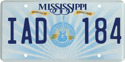MS license plate IAD184