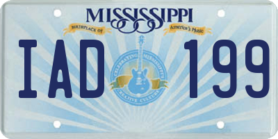 MS license plate IAD199