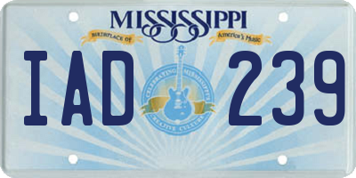 MS license plate IAD239