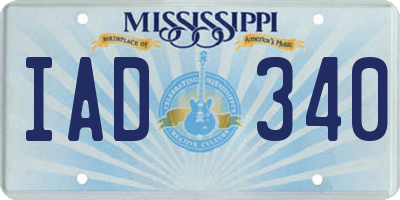 MS license plate IAD340