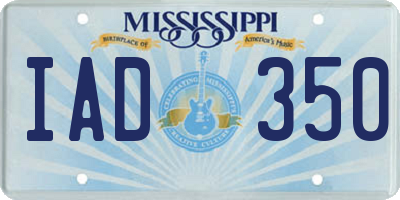 MS license plate IAD350