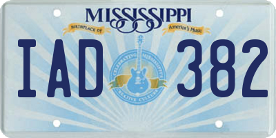 MS license plate IAD382
