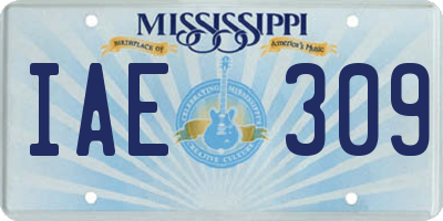 MS license plate IAE309