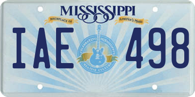 MS license plate IAE498