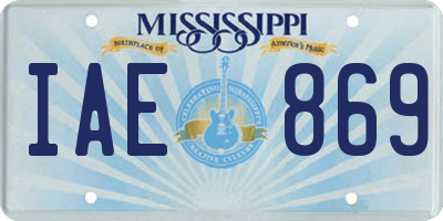MS license plate IAE869