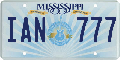 MS license plate IAN777