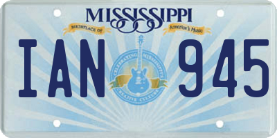 MS license plate IAN945
