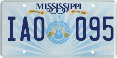 MS license plate IAO095