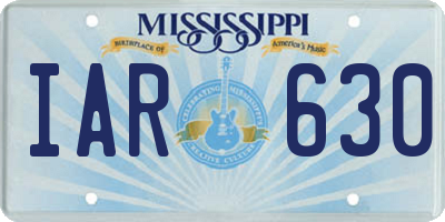 MS license plate IAR630