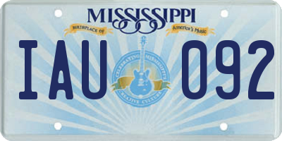 MS license plate IAU092