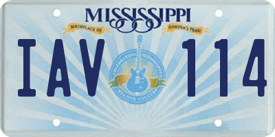 MS license plate IAV114