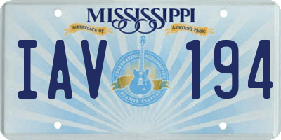 MS license plate IAV194