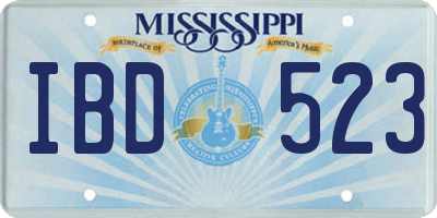 MS license plate IBD523