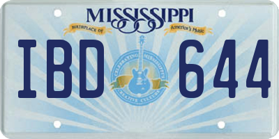 MS license plate IBD644