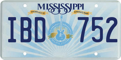 MS license plate IBD752