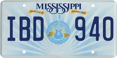 MS license plate IBD940