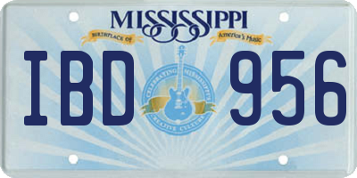MS license plate IBD956