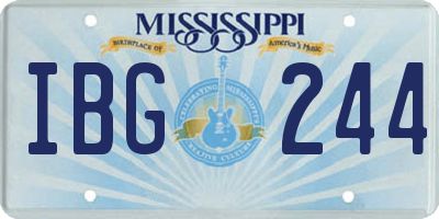 MS license plate IBG244
