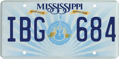 MS license plate IBG684
