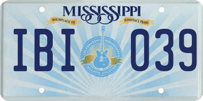MS license plate IBI039
