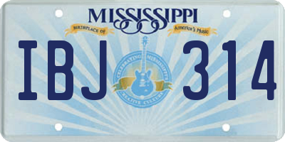 MS license plate IBJ314