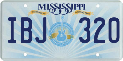 MS license plate IBJ320