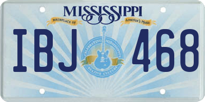MS license plate IBJ468