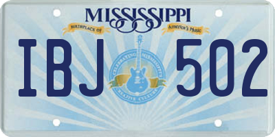 MS license plate IBJ502