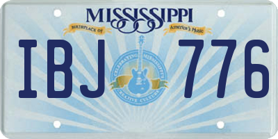 MS license plate IBJ776