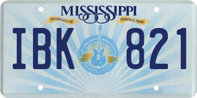 MS license plate IBK821