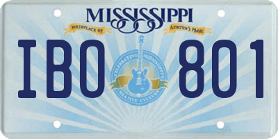 MS license plate IBO801