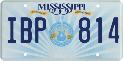 MS license plate IBP814