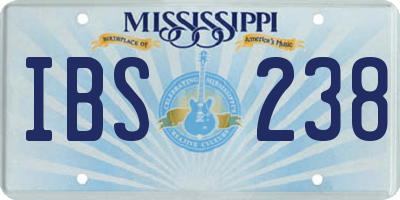 MS license plate IBS238
