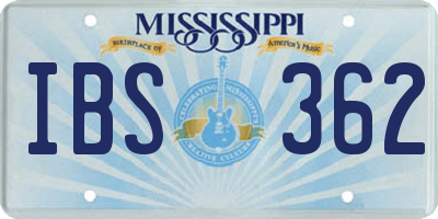 MS license plate IBS362