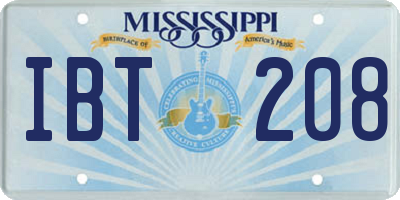 MS license plate IBT208