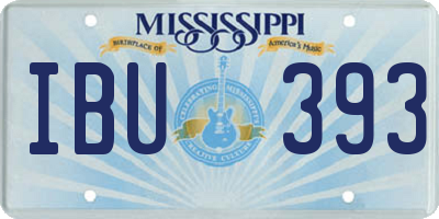 MS license plate IBU393
