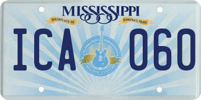 MS license plate ICA060