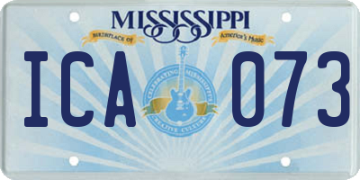 MS license plate ICA073