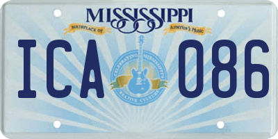 MS license plate ICA086