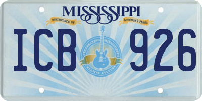 MS license plate ICB926