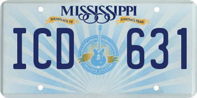 MS license plate ICD631