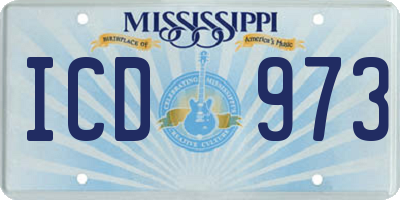 MS license plate ICD973