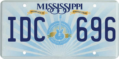 MS license plate IDC696