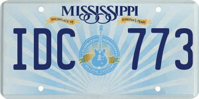 MS license plate IDC773